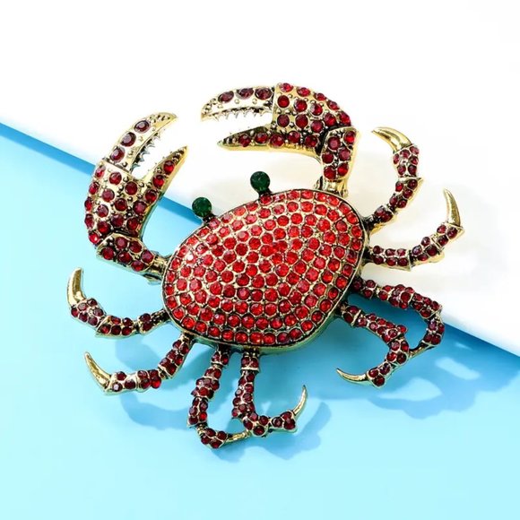 Jewelry - Crab Brooch Marked Heidi Daus